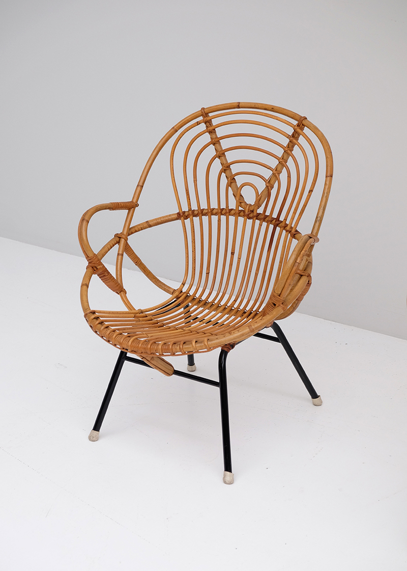 Rattan Side Chairs designed by Dirk van Sliedregt image 4